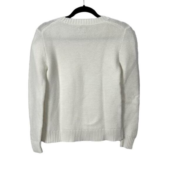 J. Crew Mercantile White Long Sleeve Crewneck Sweater, Women’s XS - Picture 5 of 5